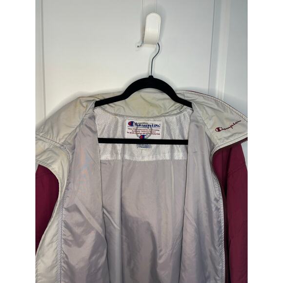 Vintage Champion Red Full-Zip Hooded Windbreaker Jacket Men’s XL - Picture 9 of 10